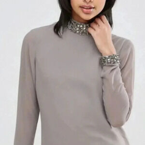 [ASOS] Sequin Neck Trim Dress